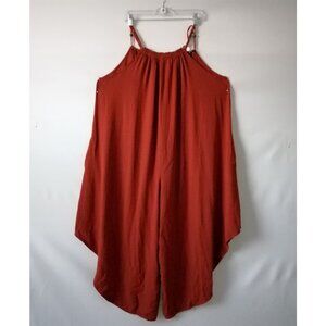 Est. 1946 Women's Red High Rise Sleeveless Flared Leg Romper Plus Size 22/24W